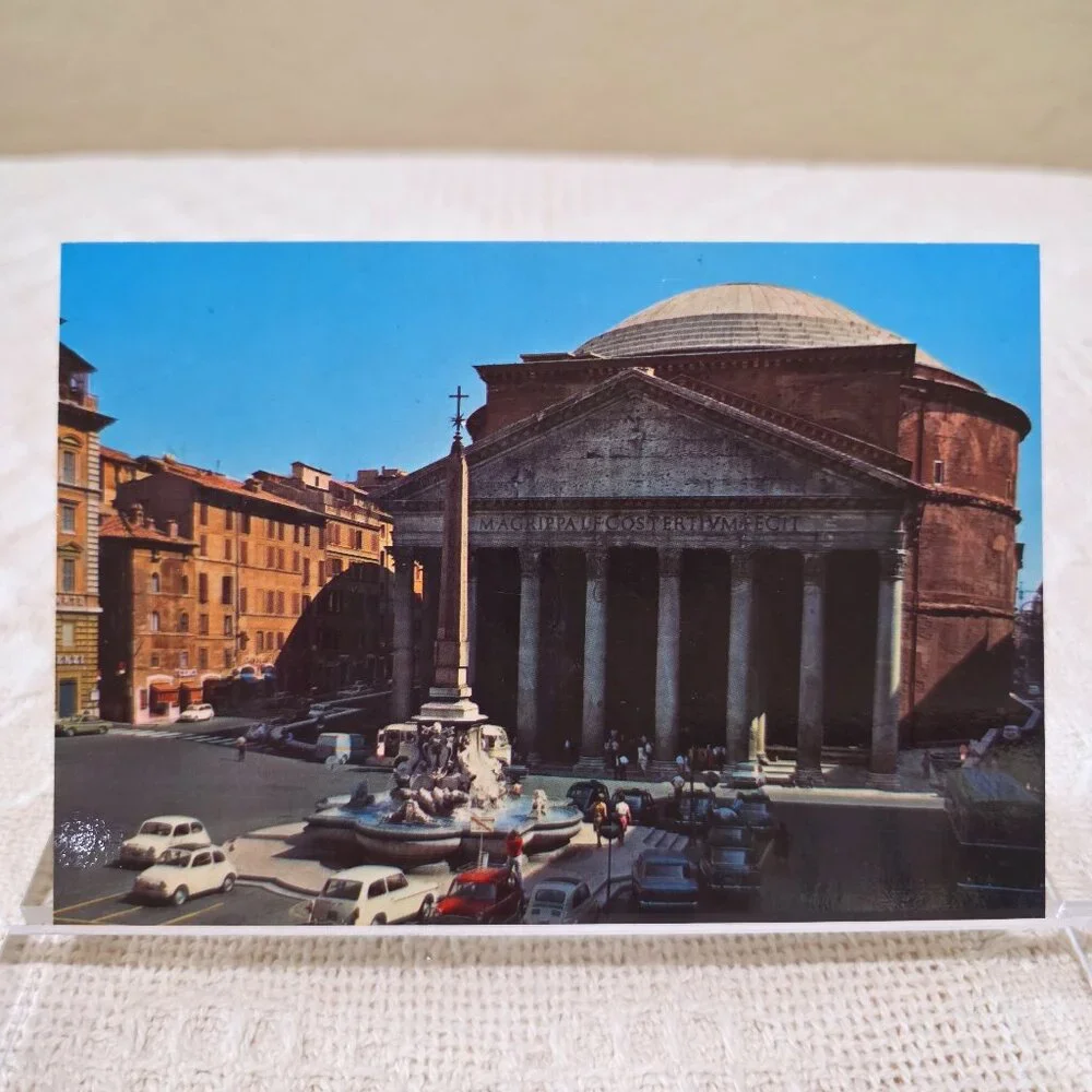 Vintage 1960's The Pantheon Marcus Agrippa Rome Italy Italian Postcard Unposted